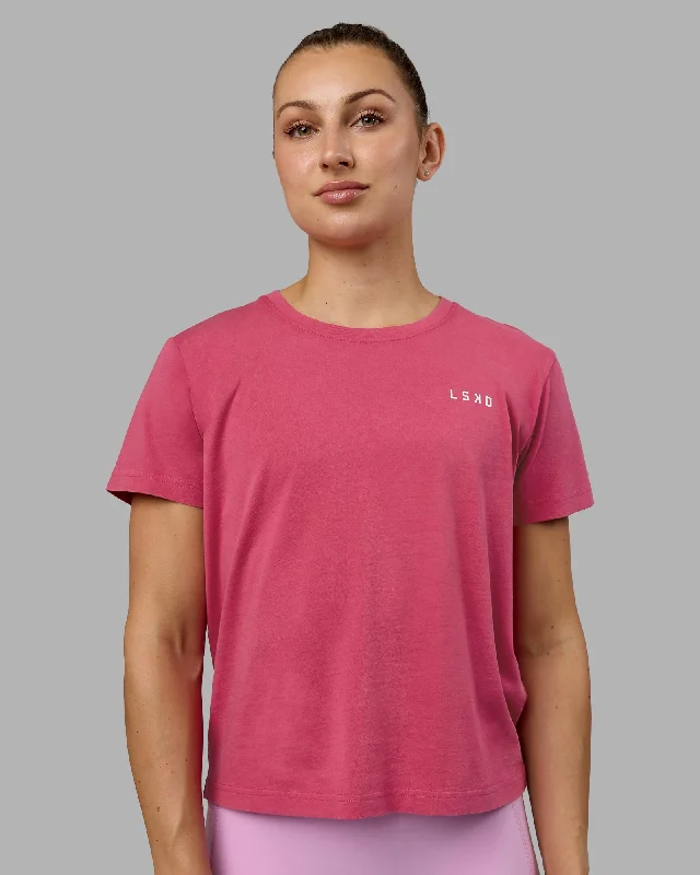 Washed Empower Regular Fit Tee - Berry Pink-Pastel Orchid