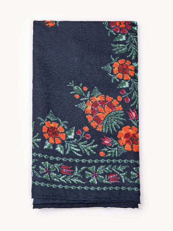 Floral Print Woolen Shawl